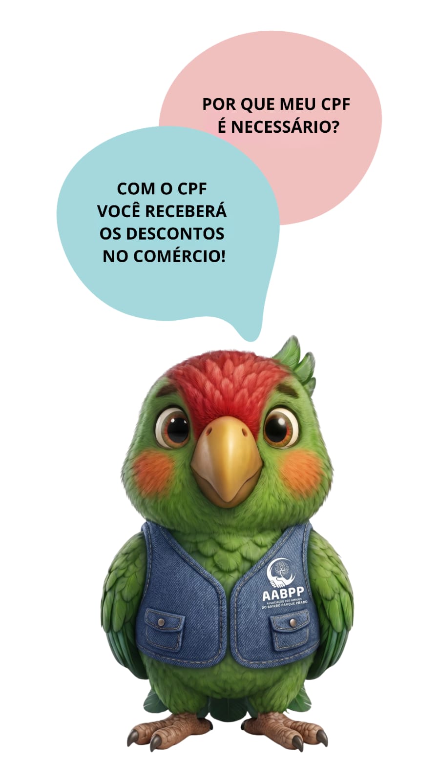 Por que pedimos o CPF? Para você ganhar descontos no comércio local.